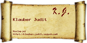 Klauber Judit névjegykártya